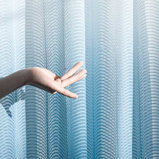 Reef Ripple Ombre Blue Sheer Curtain