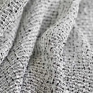 French Chic Black & White Heavy Semi Sheer Curtain