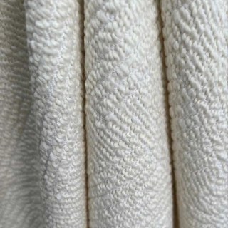 Weave Whisper Geometric Ivory White Heavy Wool Chenille Curtain 2