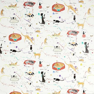 Wonderful Life Hand Drawn Art Cats Print Curtain 7