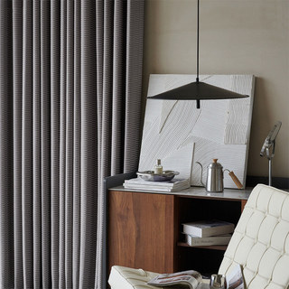 Lusso 3D Jacquard Charcoal Grey Hexagon Geometric Blackout Curtain 3