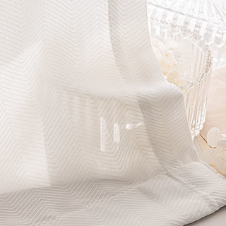 Sunnyvale Herringbone White Sheer Curtain 3