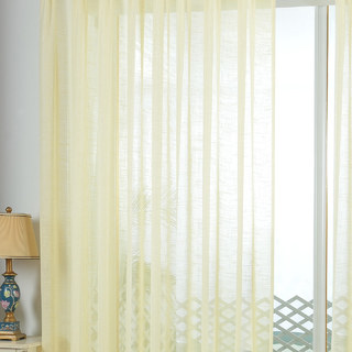 A Touch of Sunshine Lemon Yellow Heavy Semi Sheer Curtain 1