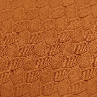 Scandinavian Basketweave Terracotta Burnt Orange Embossed Blackout Velvet Curtains