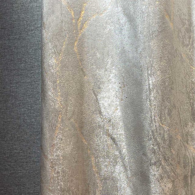 Gold Branches Luxury Jacquard Taupe Gray Curtain 1