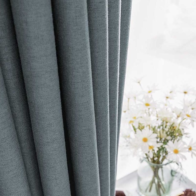 Pine Valley Haze Blue Blackout Curtain Drapes 1