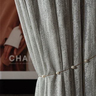 Milky Way Gray Sparkling Textured Mesh Net Curtain 4