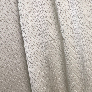 Elegante Art Deco Chevron Cream Champagne Curtain with Gold Details 4