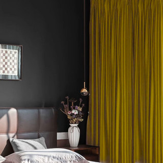 Fine Mustard Yellow Gold Velvet Curtain Drapes 3