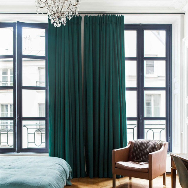 Fine Teal Velvet Curtain 1