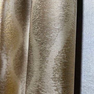 Gold Ripples Luxury Jacquard Geometric Blackout Curtains 5