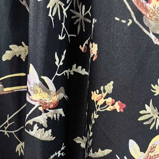 Twilight Songbird Black Velvet Floral Curtain 5