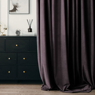 Premium Parisian Purple Velvet Curtain Drapes 1