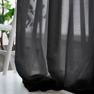 Soft Breeze Dark Coffee Brown Chiffon Sheer Curtain 2