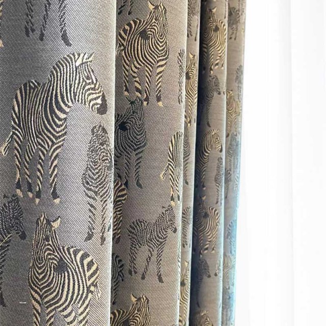 Zebra Crossing Gray Blackout Curtain 1